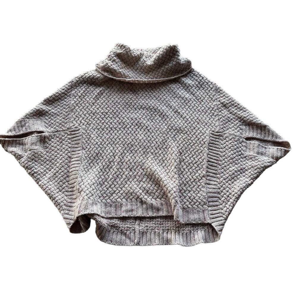 St. John’s Bay Cowl Neck Knit Grey Beige Pullover Acrylic Sweater Women's Small